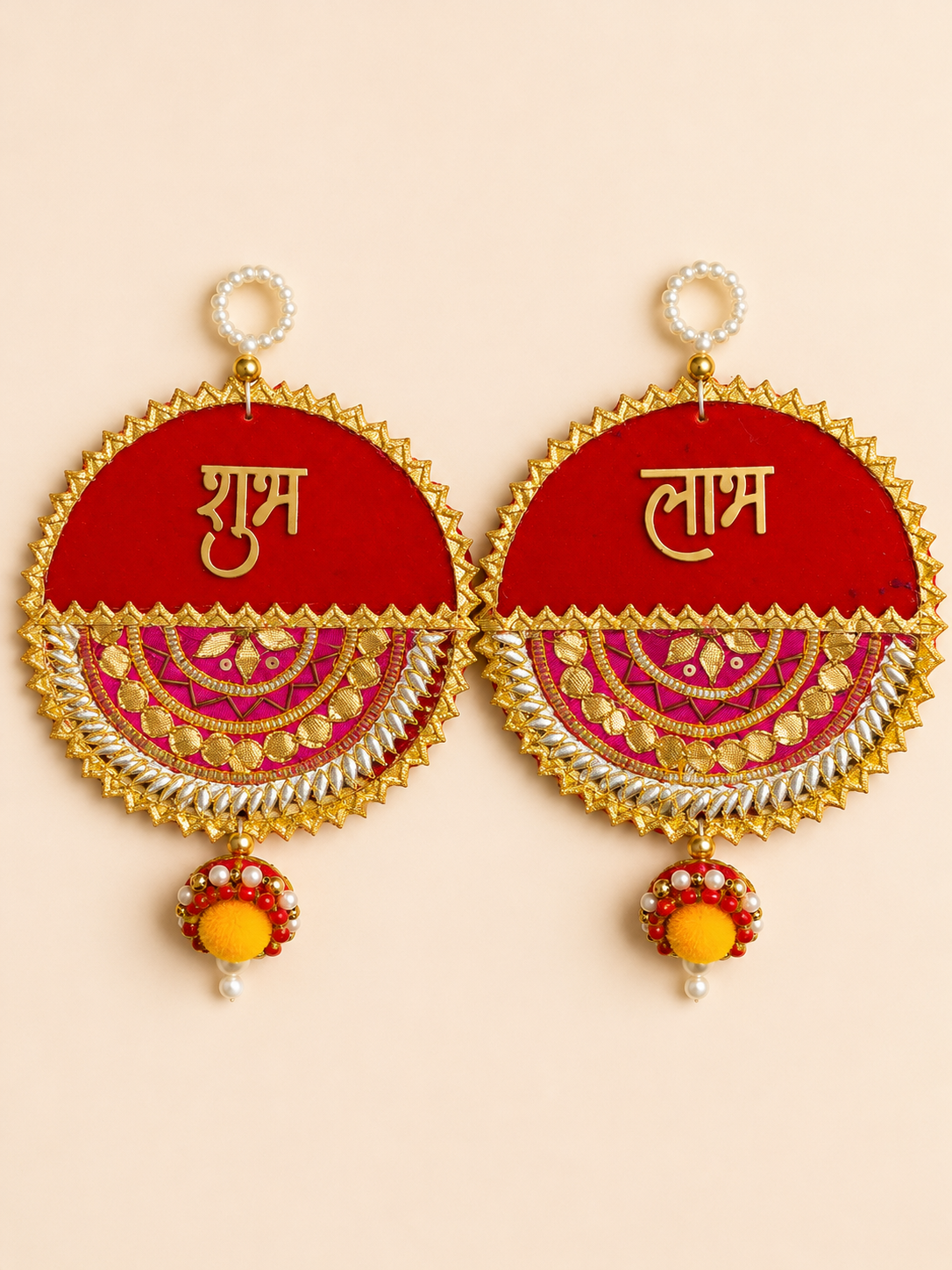 Handmade Designer Shubh Labh Wall Hanging | Premium Door Decor for Diwali, Wedding & Housewarming
